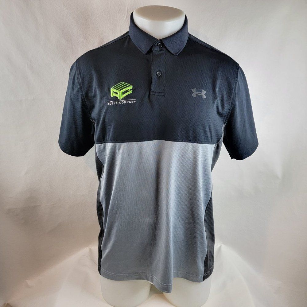 Under Armour Shirt Mens Medium Grey Polo Golf Performance Polo Loose Stretch